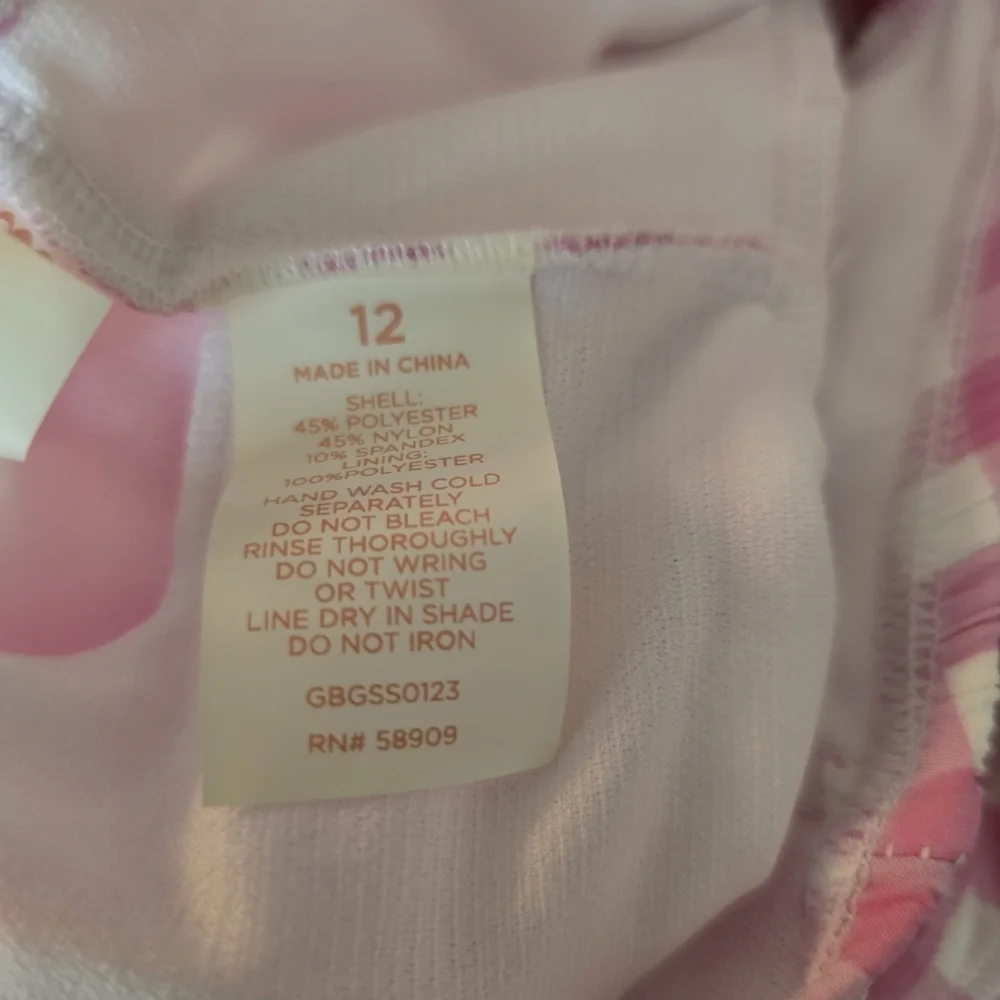 GB girls Pink and White Bikini Swimwear Top